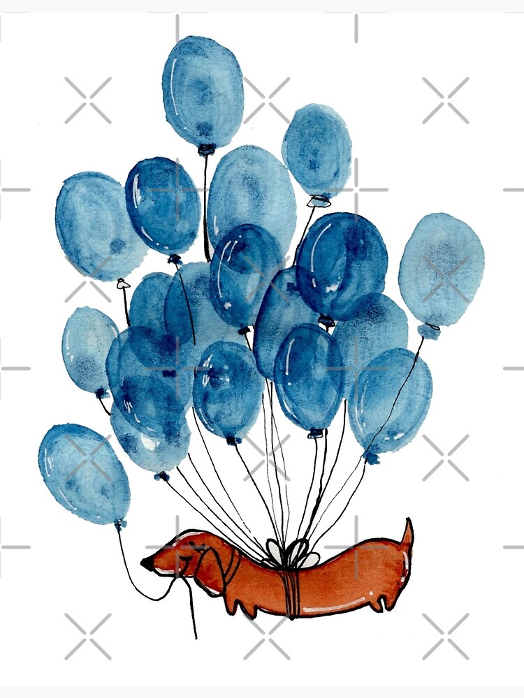Dachshund dog and balloons by KaylaPhan