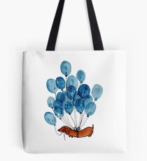 Dachshund dog and balloons Tote Bag