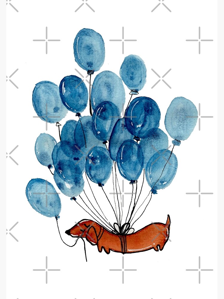 Dachshund dog and balloons by KaylaPhan