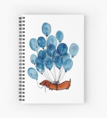 Dachshund dog and balloons Spiral Notebook
