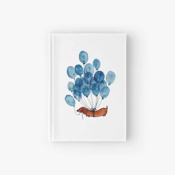 Dachshund dog and balloons Hardcover Journal