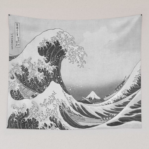 Item preview, Great Wave - Kanagawa Night, black, white designed and sold by Vivanne-art.