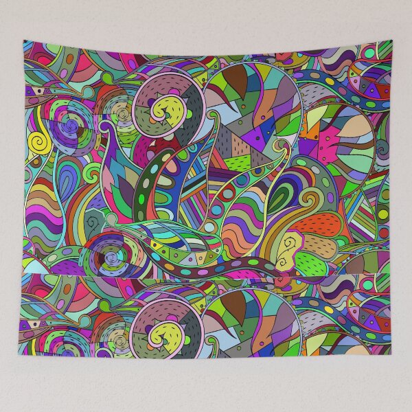 Item preview, psychedelic motley Doodle Art pattern designed and sold by JustMindBlowing.