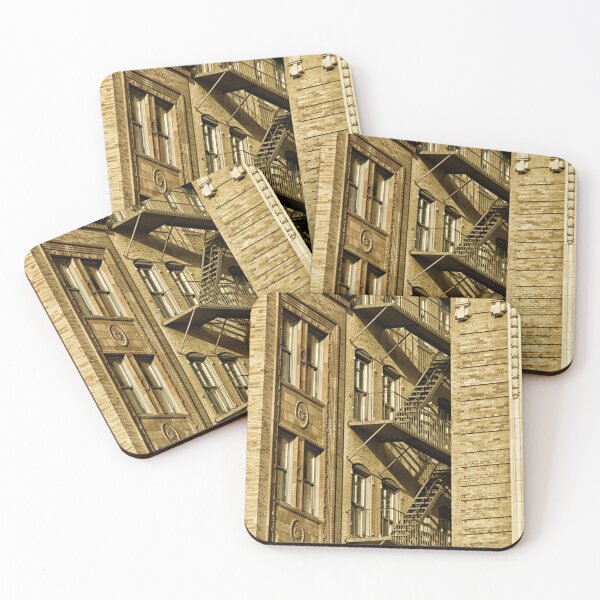 Item preview, brownstone fire escape sandwiched between two buildings downtown Boston massachusetts designed and sold by Stephen Orsillo.