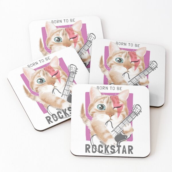 Item preview, Heavy Metal Kittycat Feline Rockstar Guitarist designed and sold by ozunu.