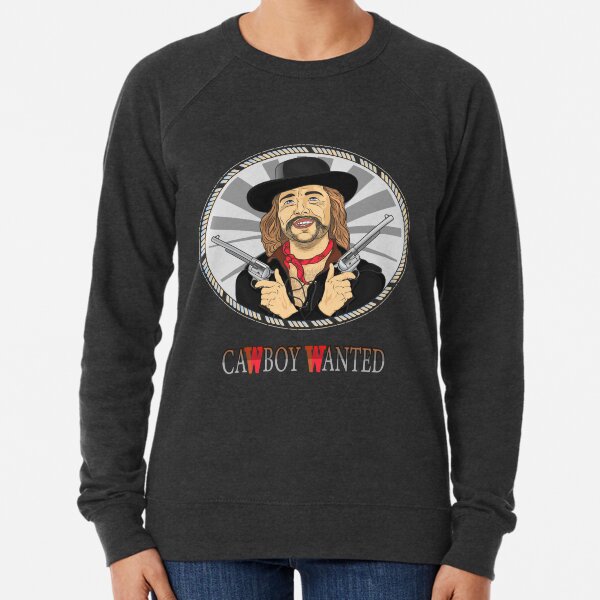 Cowboy in black hat with two pistols Lightweight Sweatshirt