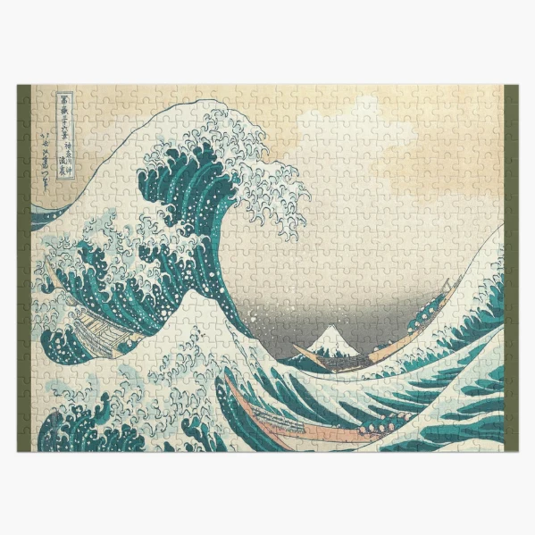 レゲエ絵画 ( Peaceful loves ) Great Wave - Kanagawa Night, black, blue
