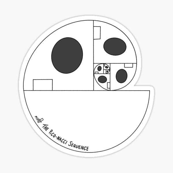 The Pico-nacci Sequence -Golden Ratio Design Sticker