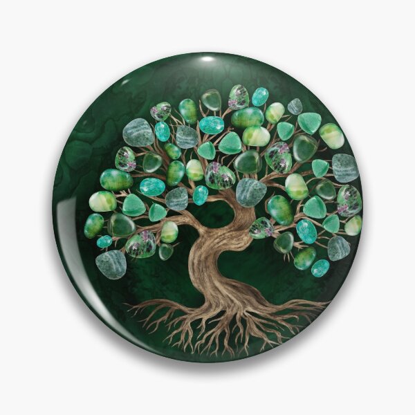 Item preview, Tree of Life - Green Tumbled Gemstones  designed and sold by k9printart.