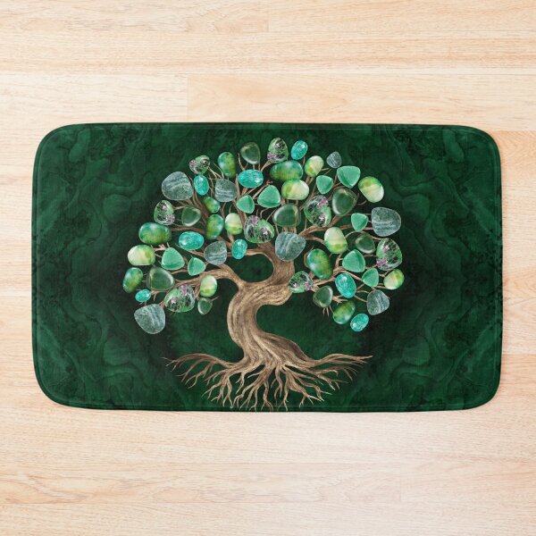 Item preview, Tree of Life - Green Tumbled Gemstones  designed and sold by k9printart.