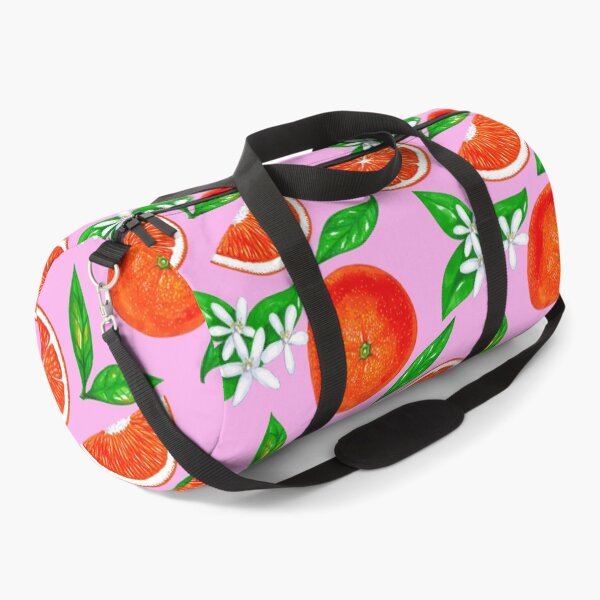 Item preview, Oranges with flowers and leaves on a pink background  designed and sold by Colibri77.
