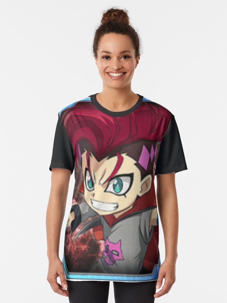 BEYBLADE BURST Shu Kurenai & Valt Aoi T-shirt child Chiffon Top