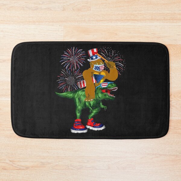 Item preview, Funny Bigfoot Riding Dinosaur Tee American Flag 4th of July designed and sold by lucpjwel.