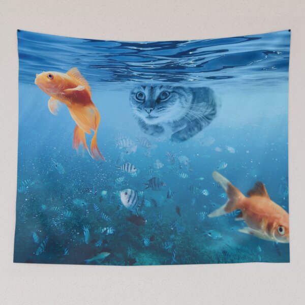 Artikelvorschau, Katzenfischen unter Wasser entworfen und verkauft von Mike Kiev art.