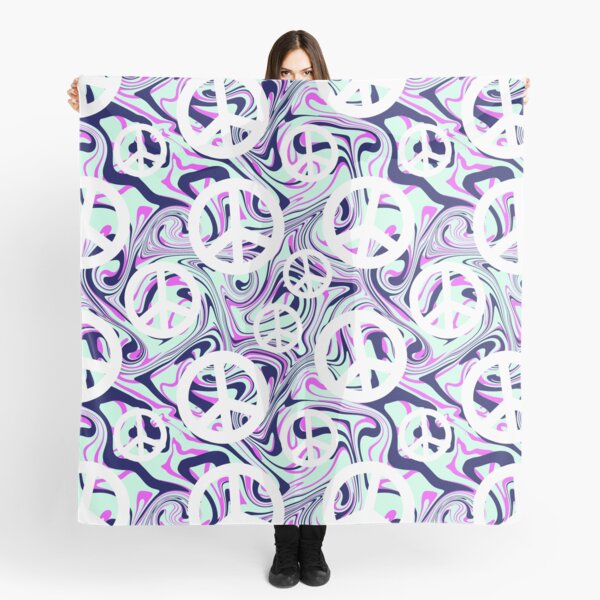 Trippy Peace Sign Swirl Pattern Scarf