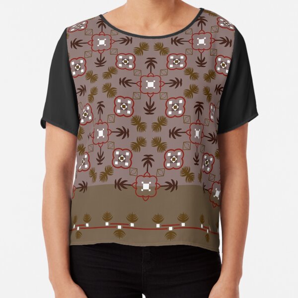 Ethnic pattern for textile, geometry shape. Chiffon Top