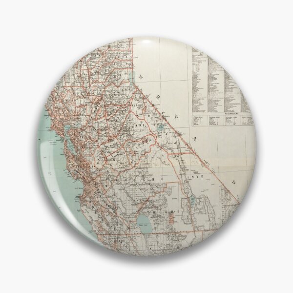 Item preview, Old California Map (1879) Vintage Californian State Atlas designed and sold by BravuraMedia.