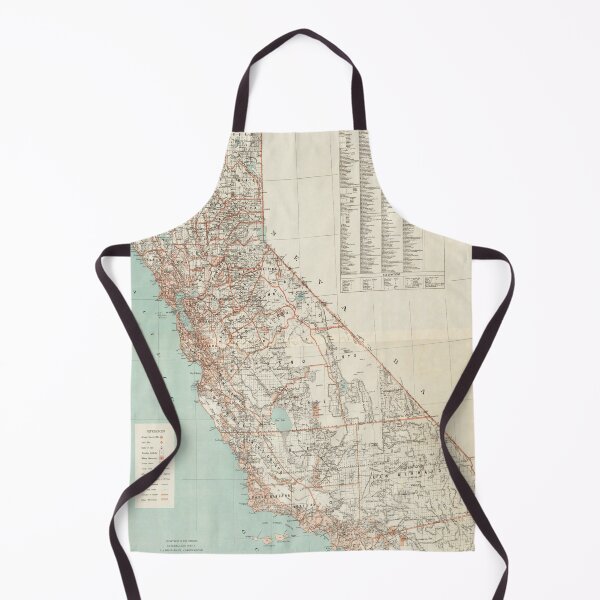 Item preview, Old California Map (1879) Vintage Californian State Atlas designed and sold by BravuraMedia.