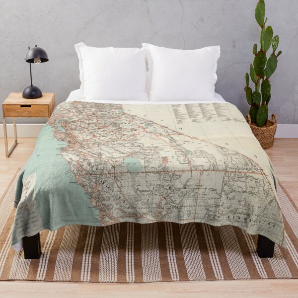 Item preview, Old California Map (1879) Vintage Californian State Atlas designed and sold by BravuraMedia.