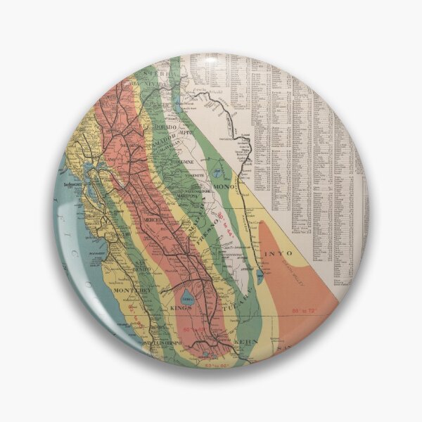 Item preview, Old California Climate Map (1903) Vintage CA Climatology Atlas designed and sold by BravuraMedia.