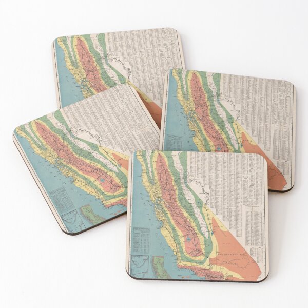 Item preview, Old California Climate Map (1903) Vintage CA Climatology Atlas designed and sold by BravuraMedia.