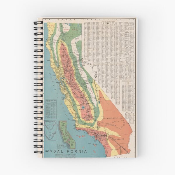 Item preview, Old California Climate Map (1903) Vintage CA Climatology Atlas designed and sold by BravuraMedia.