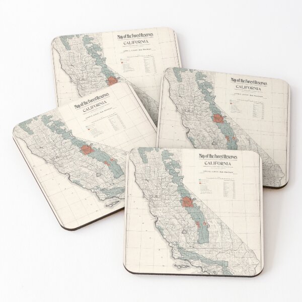 Item preview, Old California Forest Reserve Map (1907) Vintage CA Park Preserves Atlas designed and sold by BravuraMedia.