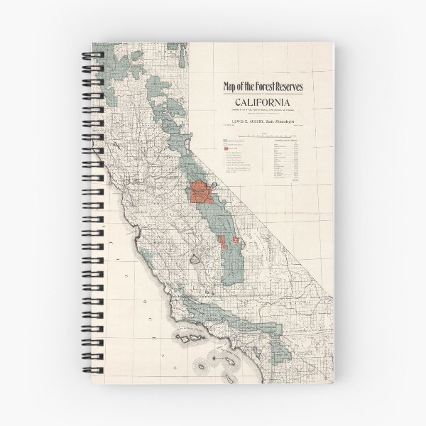 Item preview, Old California Forest Reserve Map (1907) Vintage CA Park Preserves Atlas designed and sold by BravuraMedia.