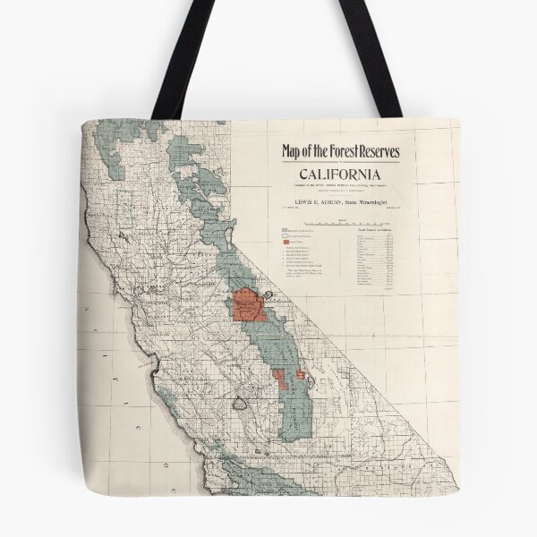 Item preview, Old California Forest Reserve Map (1907) Vintage CA Park Preserves Atlas designed and sold by BravuraMedia.