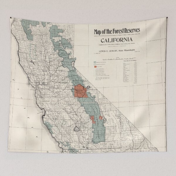Item preview, Old California Forest Reserve Map (1907) Vintage CA Park Preserves Atlas designed and sold by BravuraMedia.