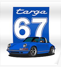 Porsche 911 blue targa Poster