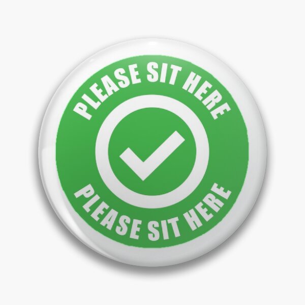 Item preview, Sit here please signal stickers COVID-19 Protocol notice designed and sold by RIAD16.
