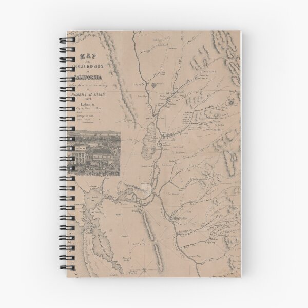Item preview, Old California Gold Region Map (1850) Vintage Californian Mining Chart designed and sold by BravuraMedia.