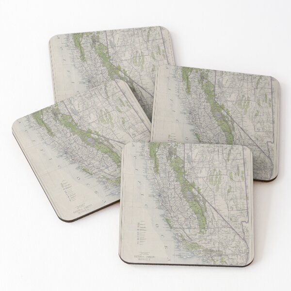 Item preview, Old California Forest Reserves Map (1918) Vintage Golden State Woodlands Atlas designed and sold by BravuraMedia.