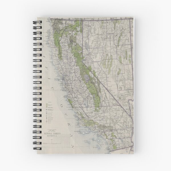 Item preview, Old California Forest Reserves Map (1918) Vintage Golden State Woodlands Atlas designed and sold by BravuraMedia.