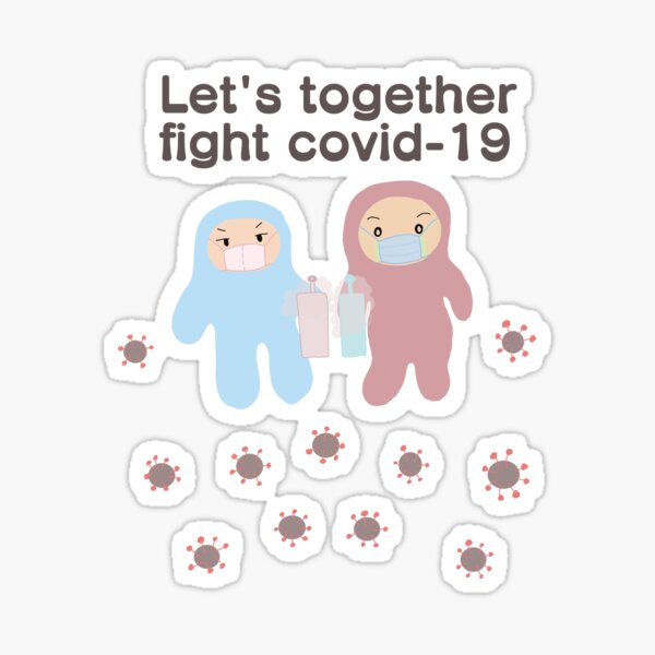 Let's together fight covid-19! Sticker