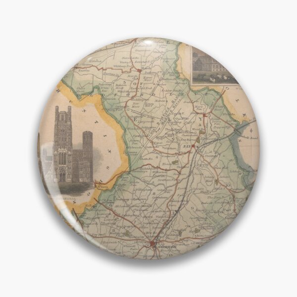 Item preview, Old Cambridgeshire UK Map (1843) Vintage English County Atlas designed and sold by BravuraMedia.