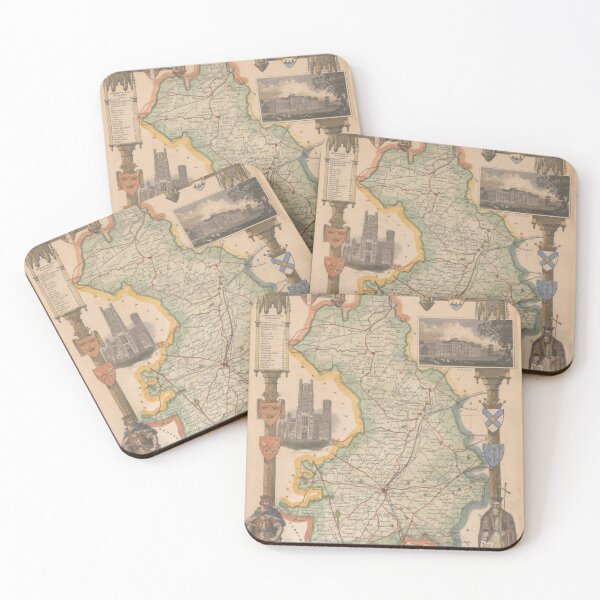 Item preview, Old Cambridgeshire UK Map (1843) Vintage English County Atlas designed and sold by BravuraMedia.