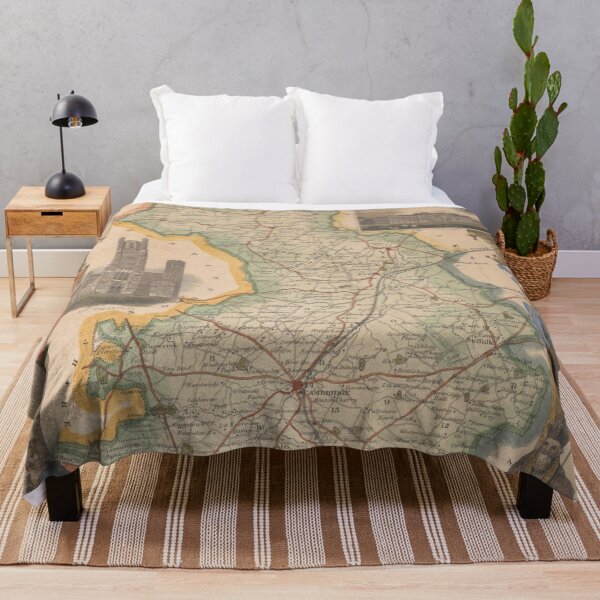 Item preview, Old Cambridgeshire UK Map (1843) Vintage English County Atlas designed and sold by BravuraMedia.