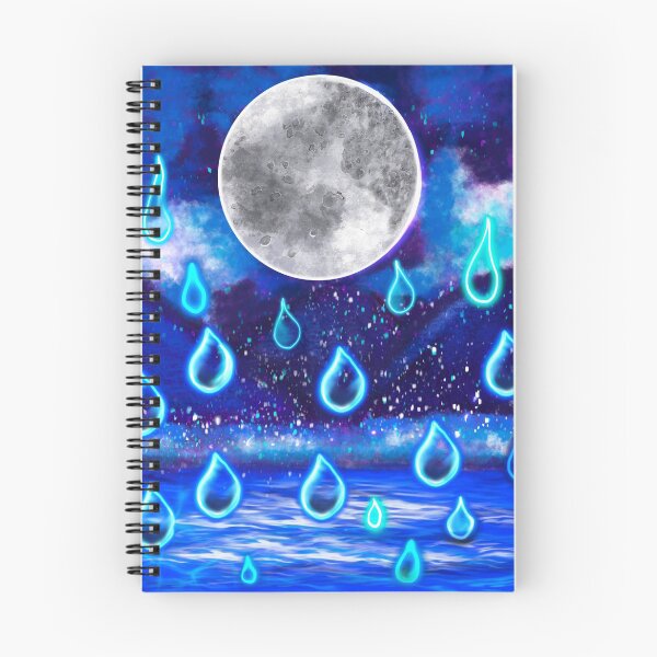 Item preview, Blue Moon at midnight - Full moon in the rain, midnight landscape with raindrops falling into Water designed and sold by Artonmytee.