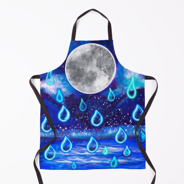 Item preview, Blue Moon at midnight - Full moon in the rain, midnight landscape with raindrops falling into Water designed and sold by Artonmytee.