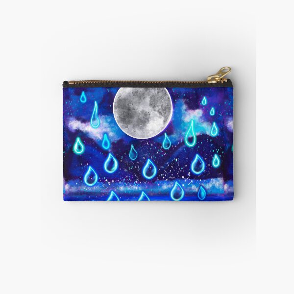 Item preview, Blue Moon at midnight - Full moon in the rain, midnight landscape with raindrops falling into Water designed and sold by Artonmytee.