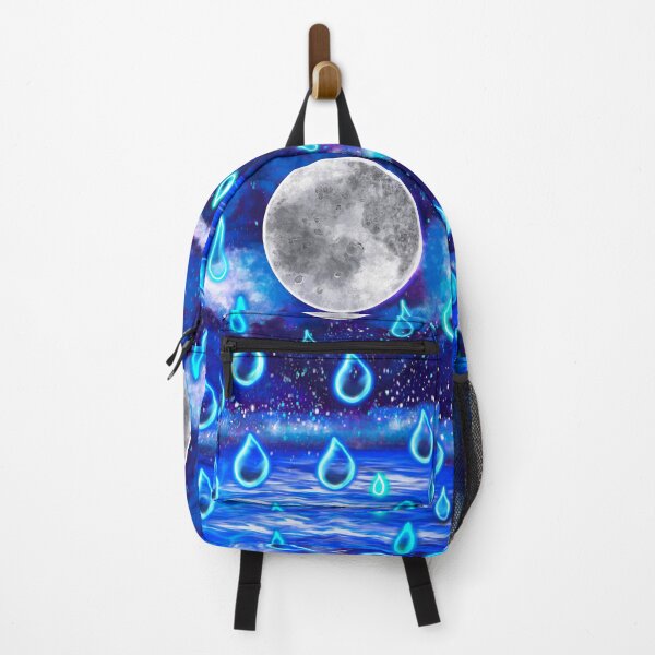 Item preview, Blue Moon at midnight - Full moon in the rain, midnight landscape with raindrops falling into Water designed and sold by Artonmytee.