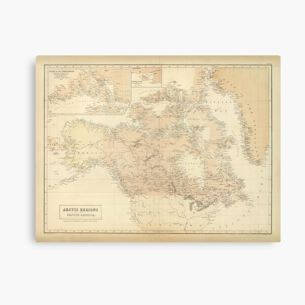 Item preview, Old Canada and Arctic Map (1854) Vintage Northern North America Atlas designed and sold by BravuraMedia.