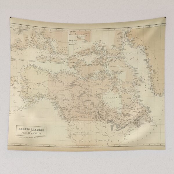Item preview, Old Canada and Arctic Map (1854) Vintage Northern North America Atlas designed and sold by BravuraMedia.