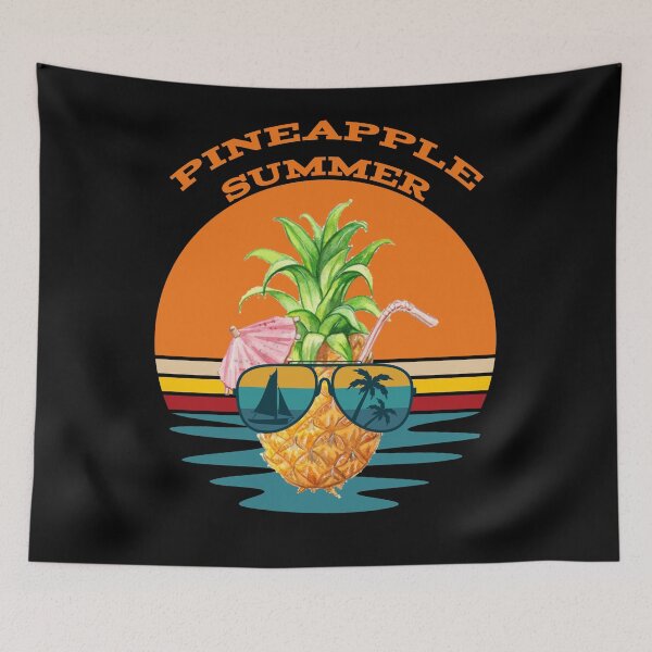 Item preview, Pineapple Summer - Fruit Tropical Drink Sunglasses Sailboat Palm Trees Black designed and sold by KeysTreasures.
