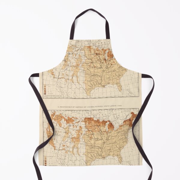 Item preview, Old Canadian Ancestry in America Map (1900) Vintage US Canada Populations Map designed and sold by BravuraMedia.