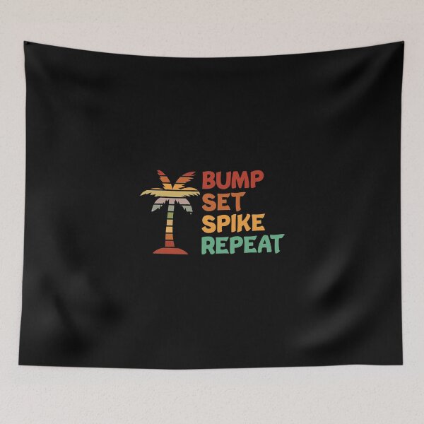 Item preview, Retro Summer Bump Set Spike Repeat Beach Volleyball Player designed and sold by Nessshirts.