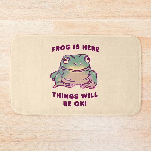 Item preview, I draw comforting cute green tree frog / frog is here things will be ok text designed and sold by RansRoom.