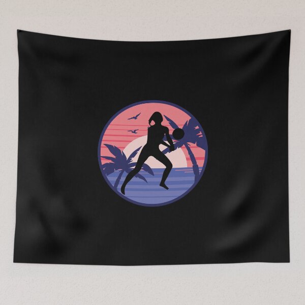 Item preview, Retro Beach Volleyball Player Beach Sport Beach Ball designed and sold by Nessshirts.